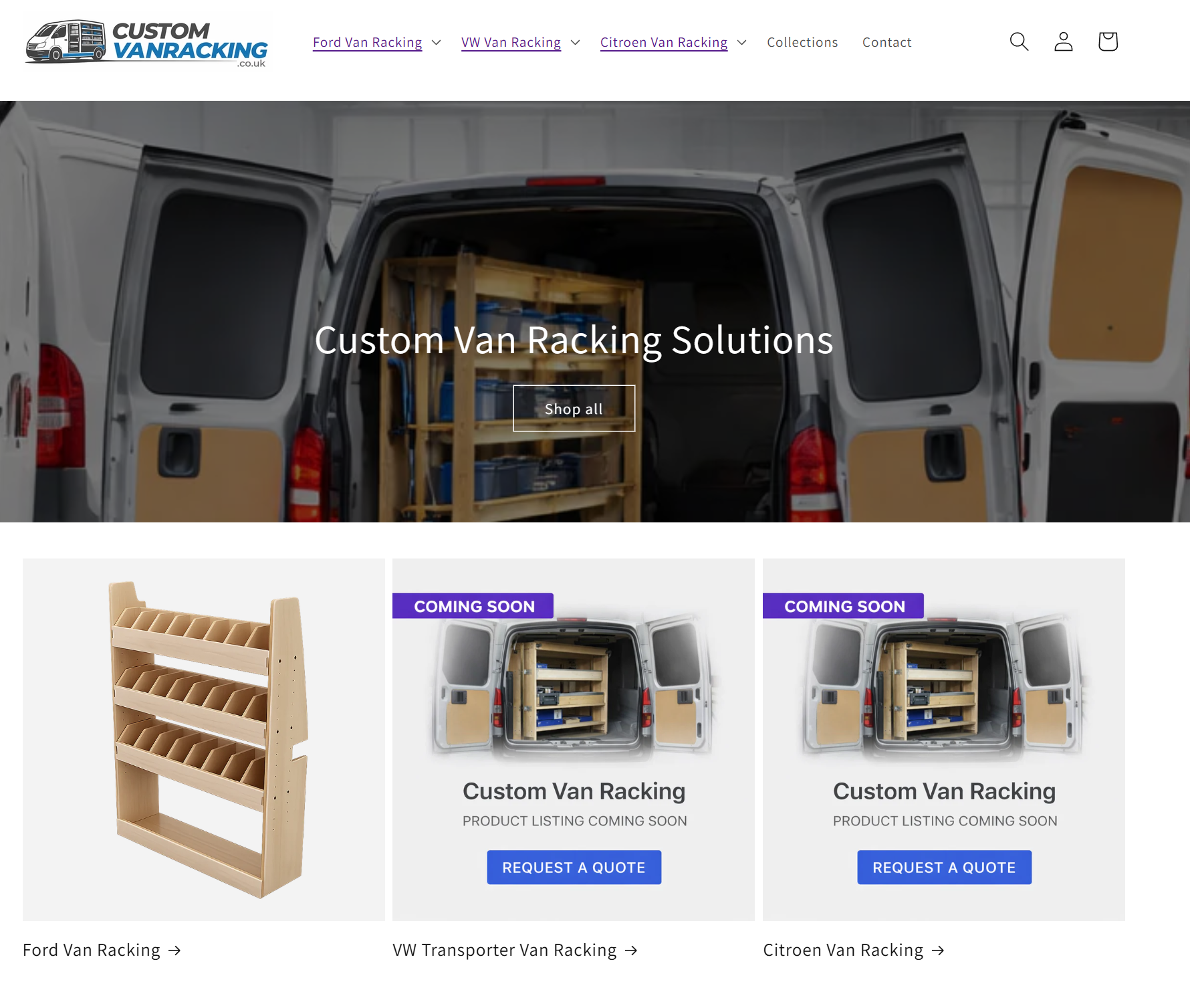 Custom Van Racking homepage