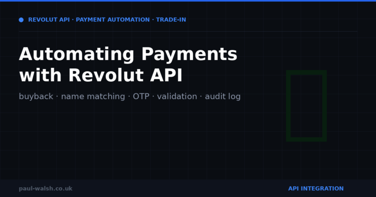 Automating Payments with the Revolut Business API: Trade-In and Buyback Sites