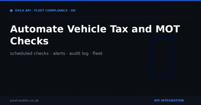 How to Automate Vehicle Tax and MOT Checks for a Fleet