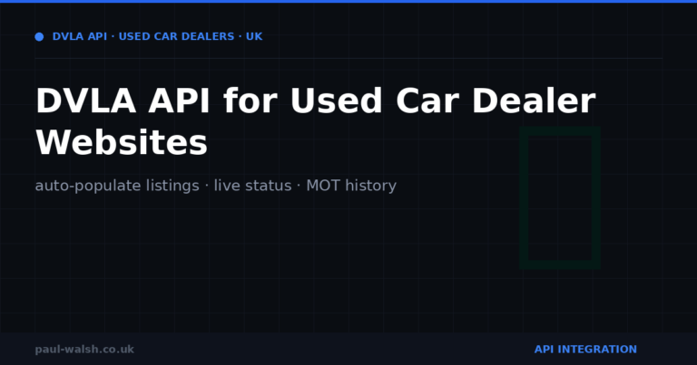 DVLA API Integration for Used Car Dealer Websites