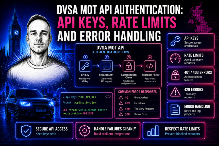 DVSA MOT API Authentication: API Keys, Rate Limits and Error Handling